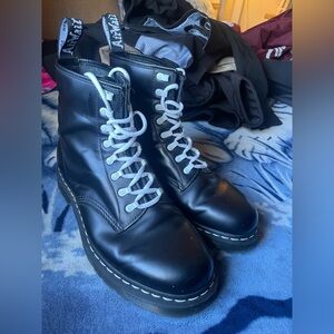 Dr. Martens Black Boots with White Laces